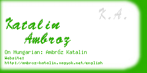 katalin ambroz business card