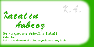 katalin ambroz business card